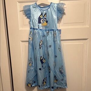 Blue Cartoon Character Kids Dress
